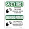 Signmission OSHA Do Not Oil Or Clean Machine Bilingual 18in X 12in Rigid Plastic, 18" W, 12" H, Landscape OS-SF-P-1218-L-10766 - alternate 1